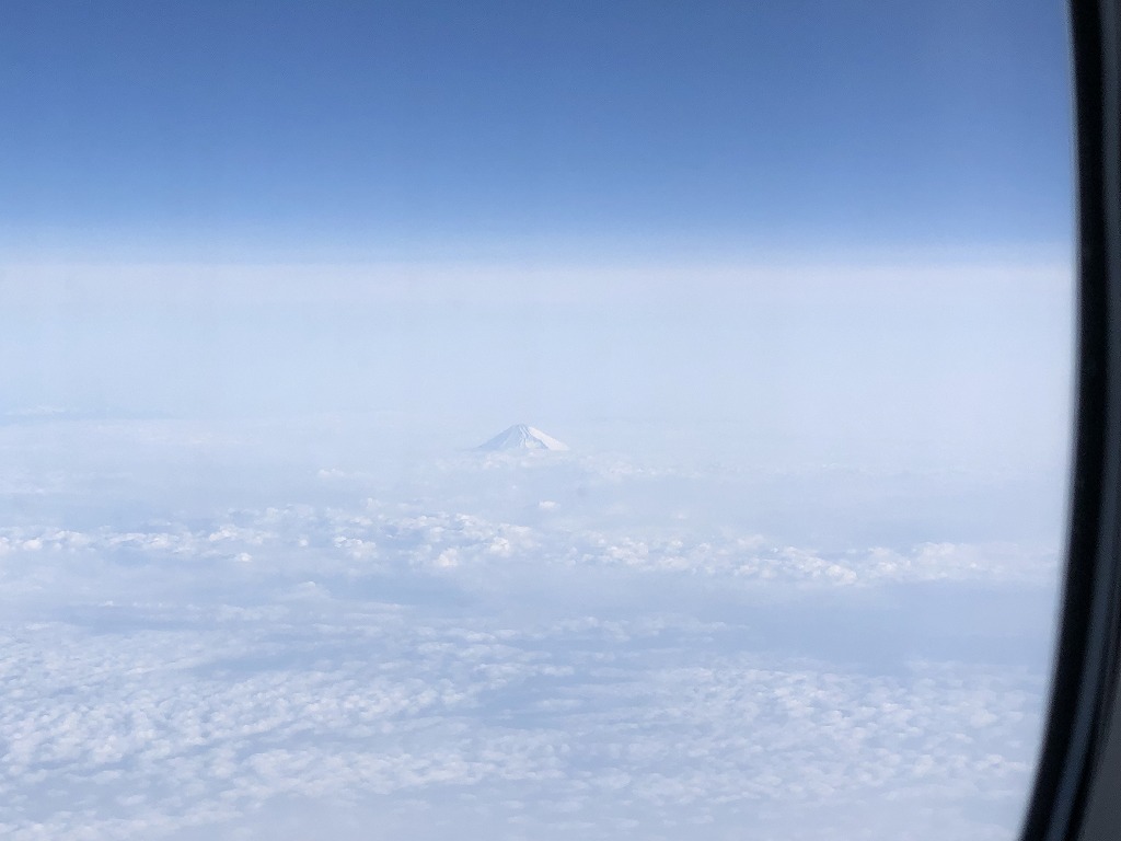 マレーシア航空MH88ビジネススイートからの富士山