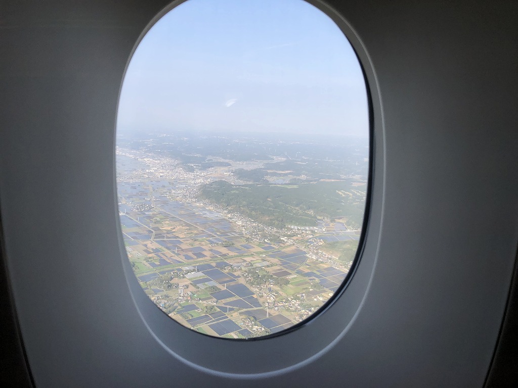 マレーシア航空MH88ビジネススイートからの千葉県上空