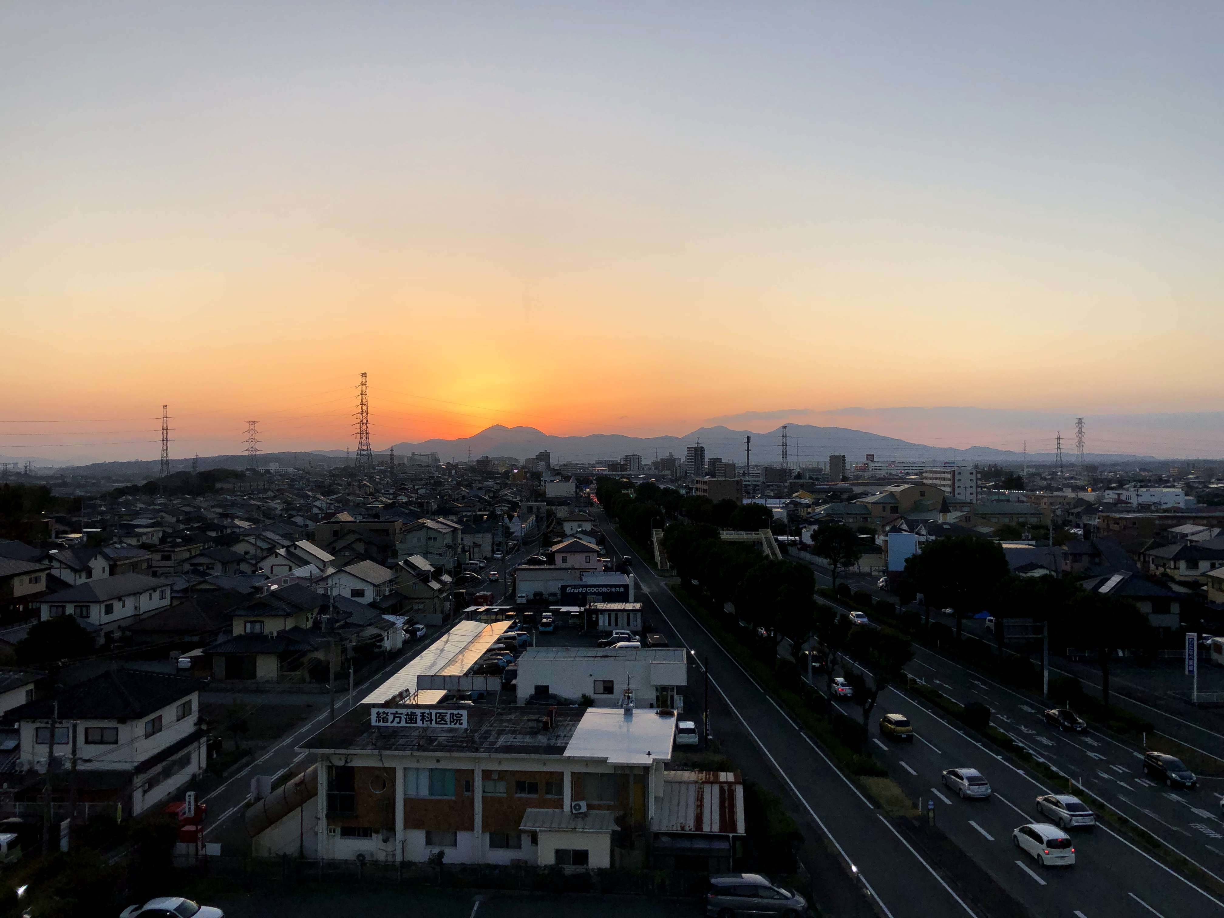 カンデオホテル菊陽熊本空港からの夕日