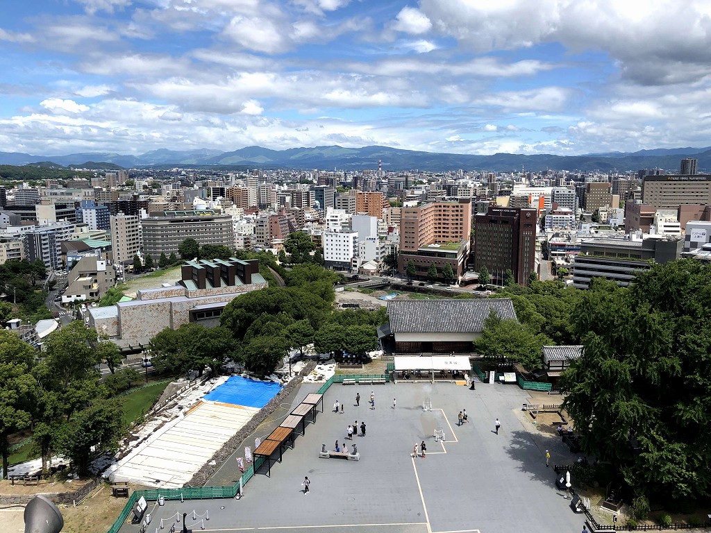 熊本城の天守閣からの眺め