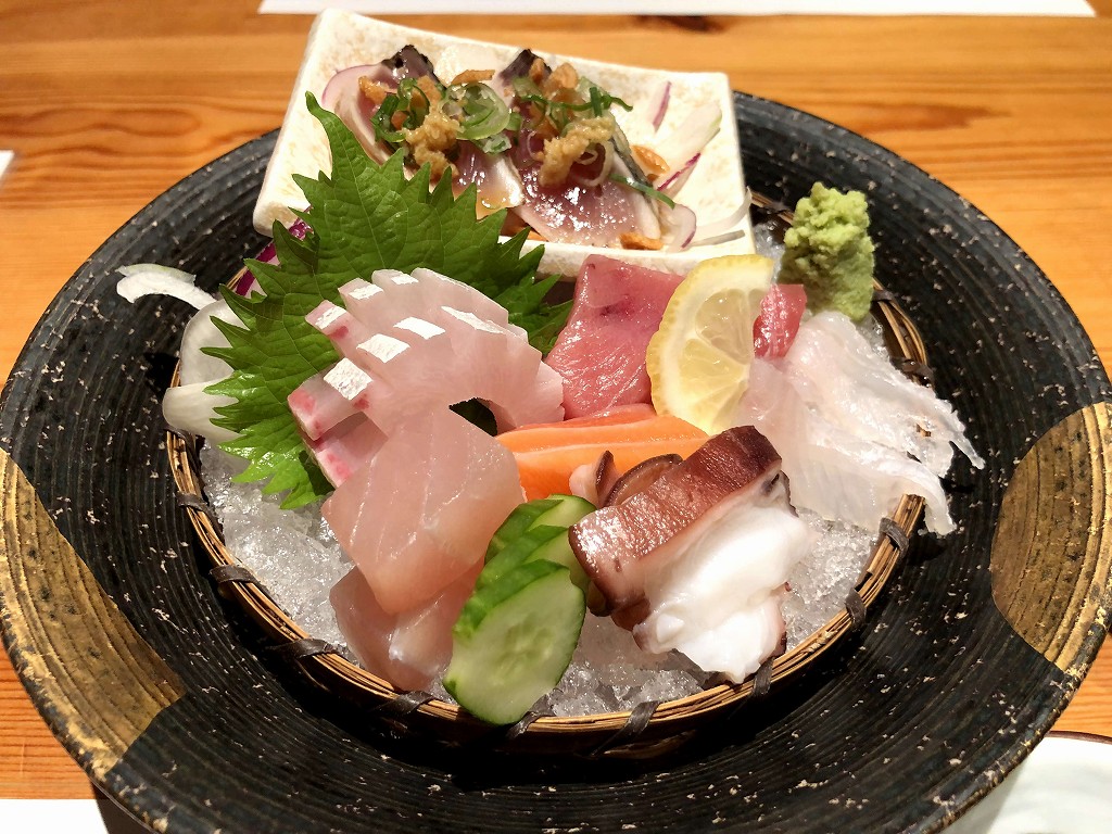 熊本のおか田で刺盛り
