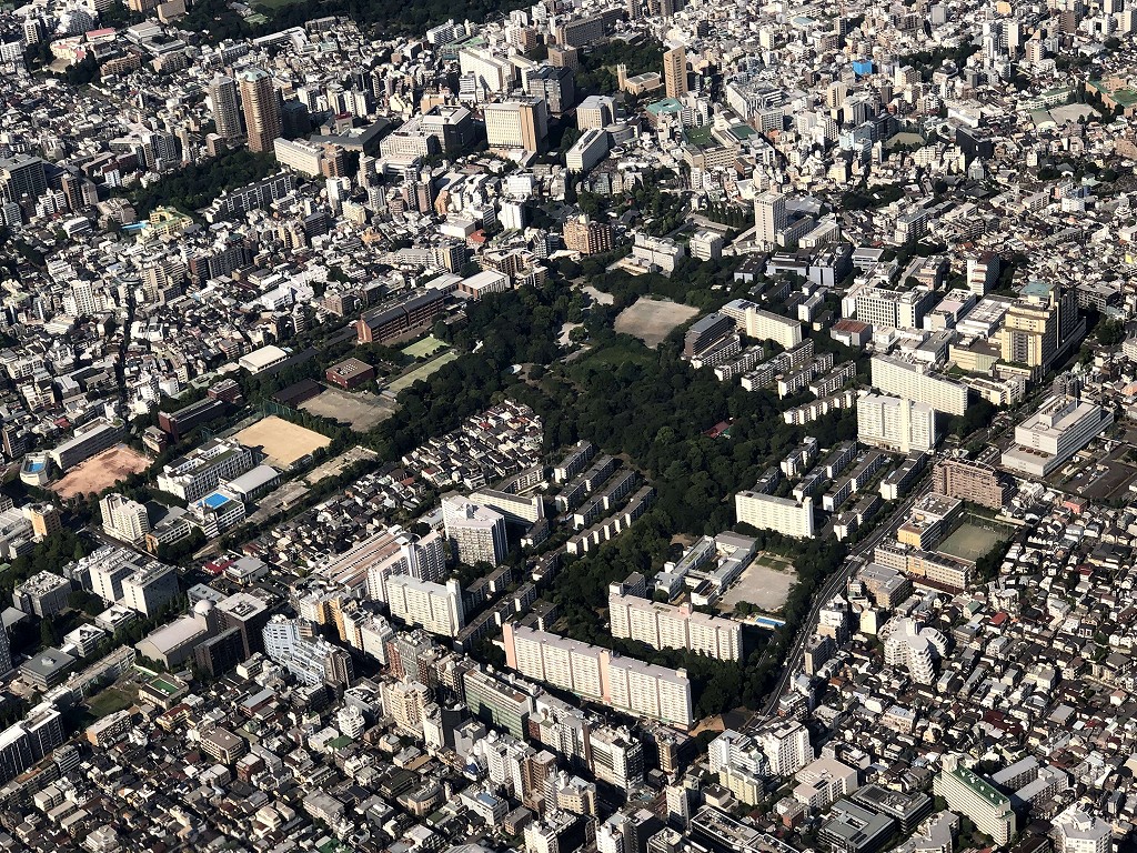 JAL630便から戸山公園