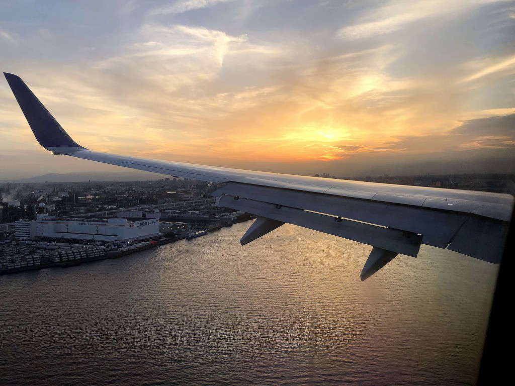 ANA658便から夕焼け