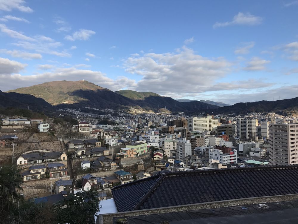 両城の200階段の頂上からの眺め