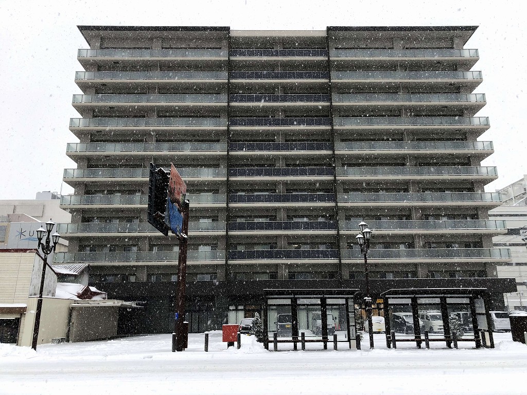 釧路の十字街のバス停