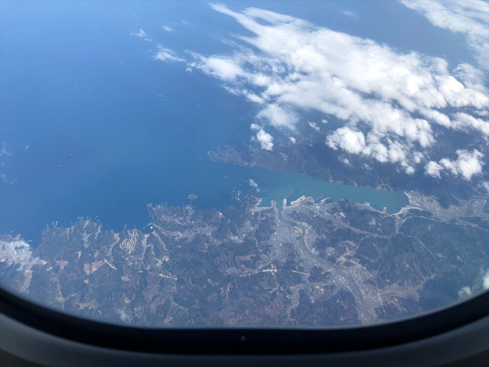 JAL567便から宮古湾
