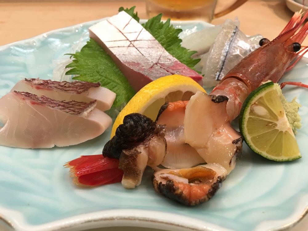 松江の呉竹鮨の刺身の盛り合わせ