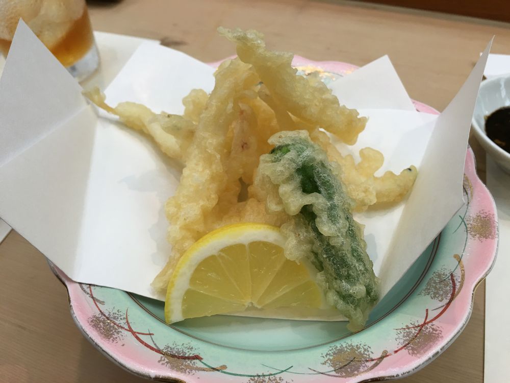 松江の呉竹鮨の白魚の天ぷら