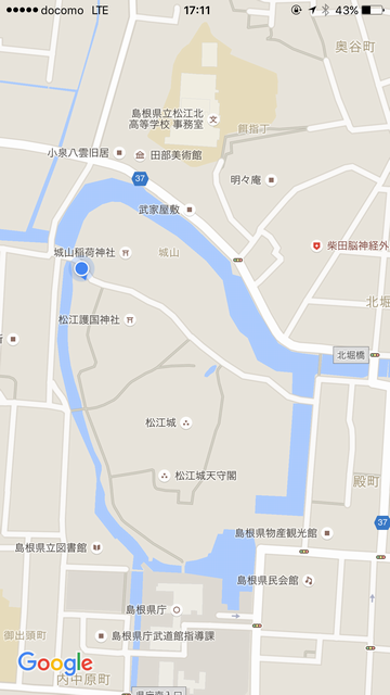 松江城横断の地図