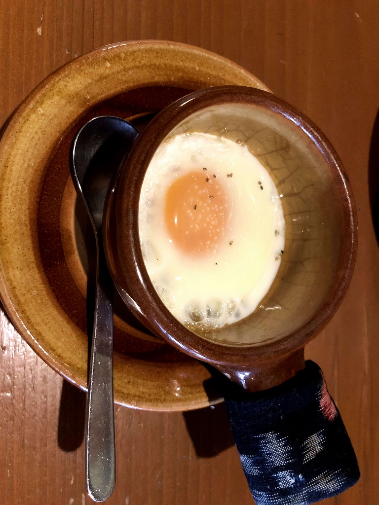 松江の「イマジン珈琲」の平飼い卵の目玉焼き