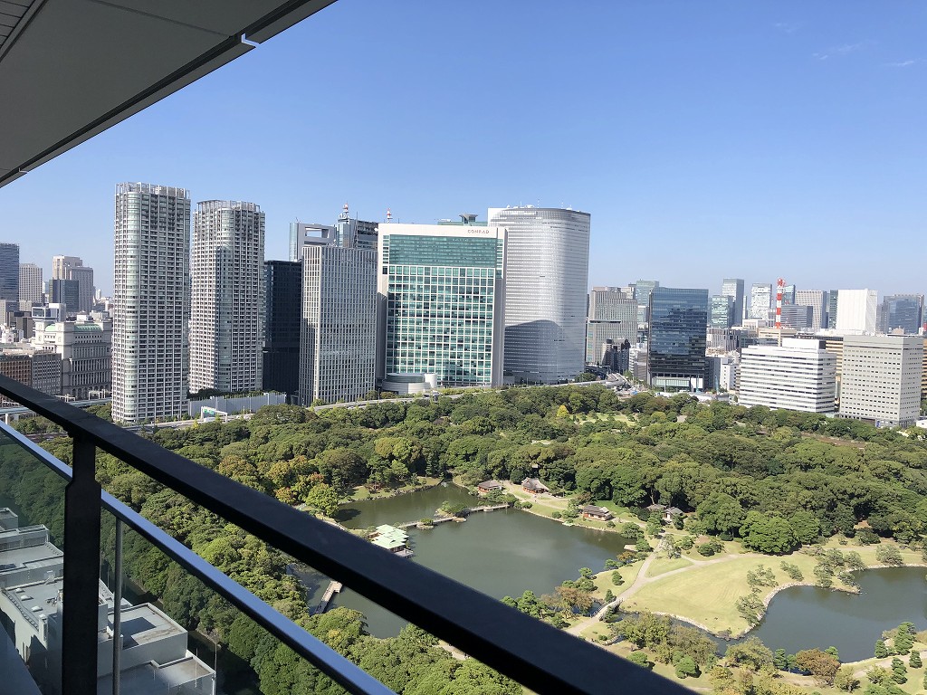 メズム東京の「チャプター2、キングルーム、ガーデンビュー」からの眺め2