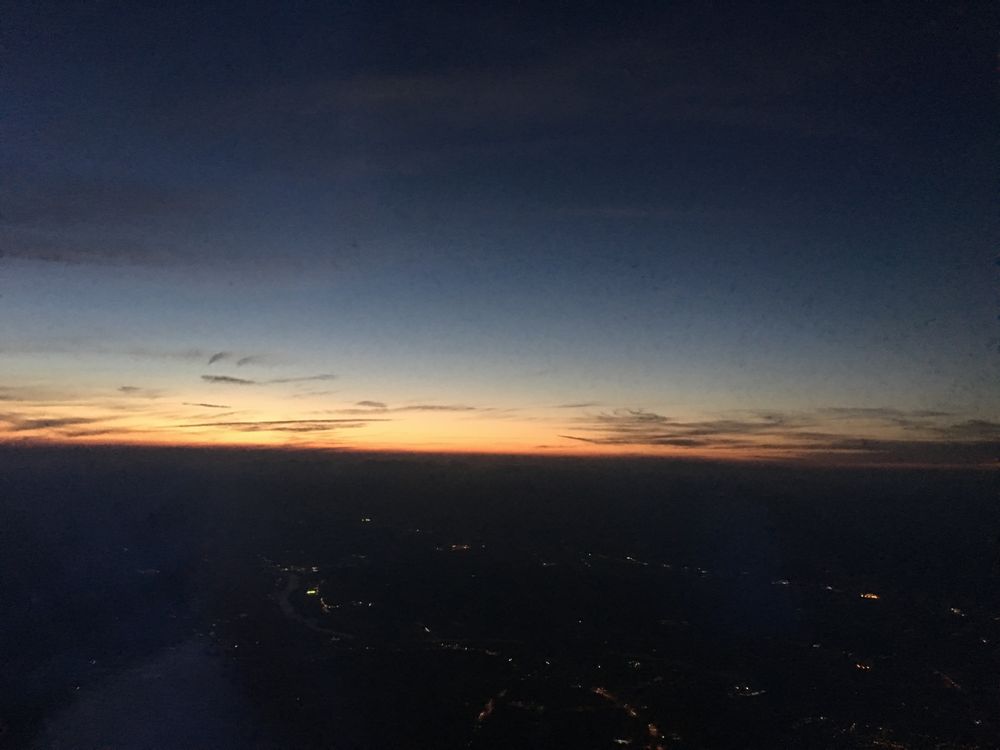 ANA3764便から見た夕焼け