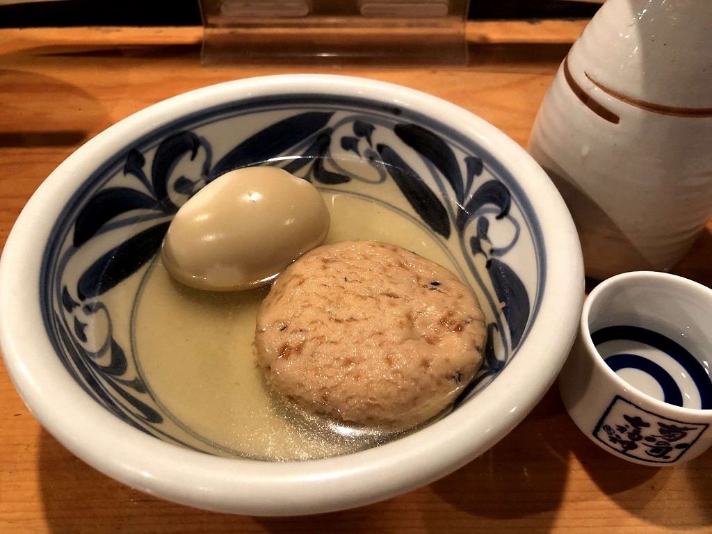 盛岡の「おでんと魚串の店 飛魚」でがんも、卵