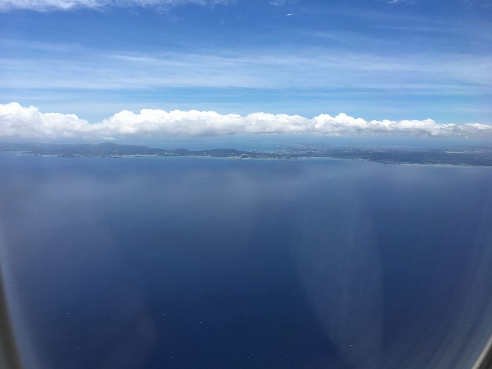 飛行機から見た海中道路