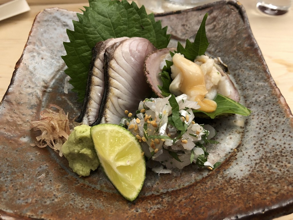 白浜町の「幸鮨」のお造り盛り合わせ