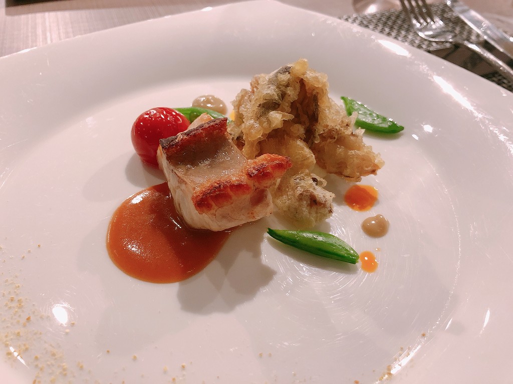 南紀白浜マリオットホテルの「Grill ＆ Dining G」のクエのポワレ