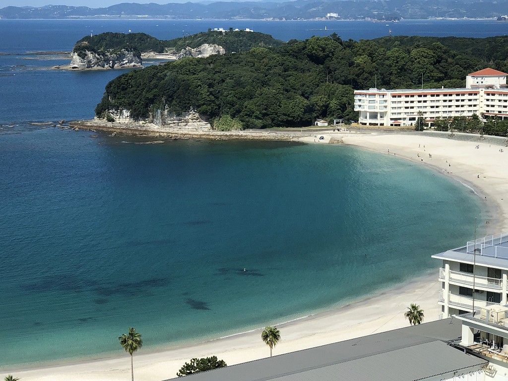 南紀白浜マリオットホテルのビューラウンジから白良浜3
