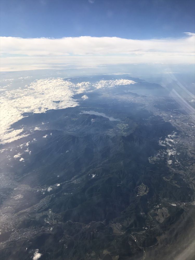 JAL231便から見た箱根・芦ノ湖