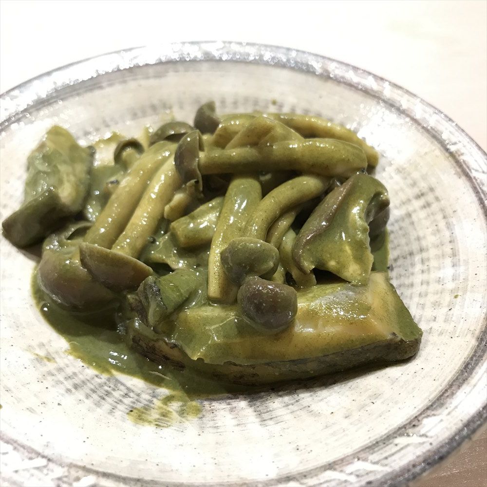 寿司 中川のアワビとしめじの肝ソース