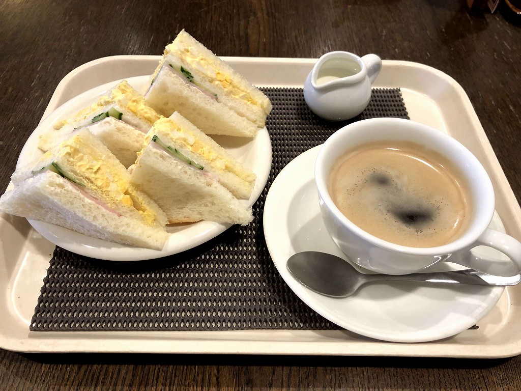 シャトードールのモーニングのサンドイッチ
