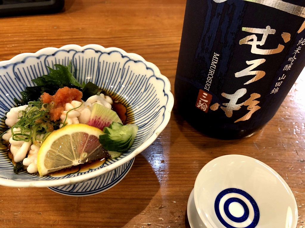 奈良の酒蔵全部呑み うまっしゅの鱈の白子ポン酢