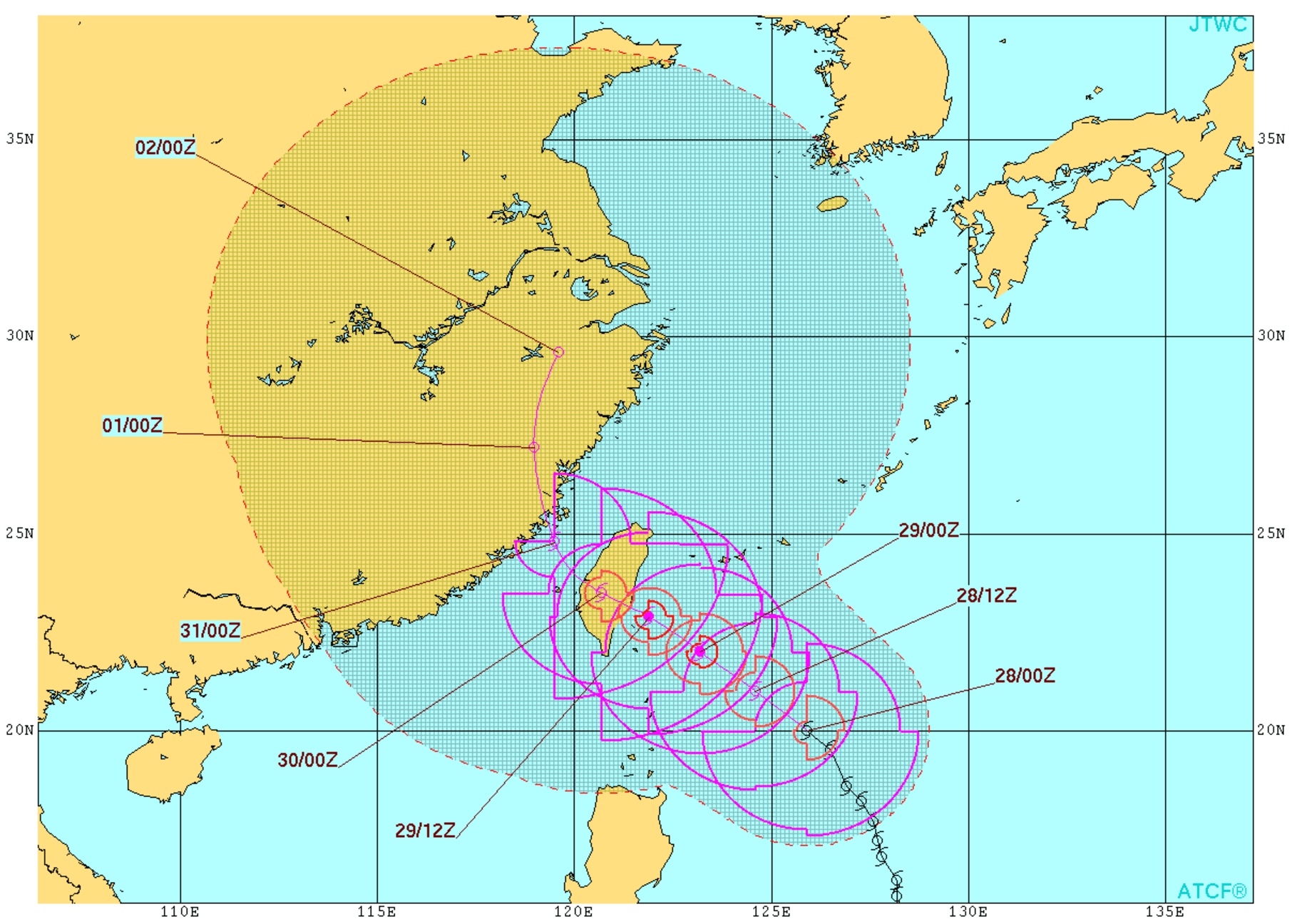 2017年台風9号の進路