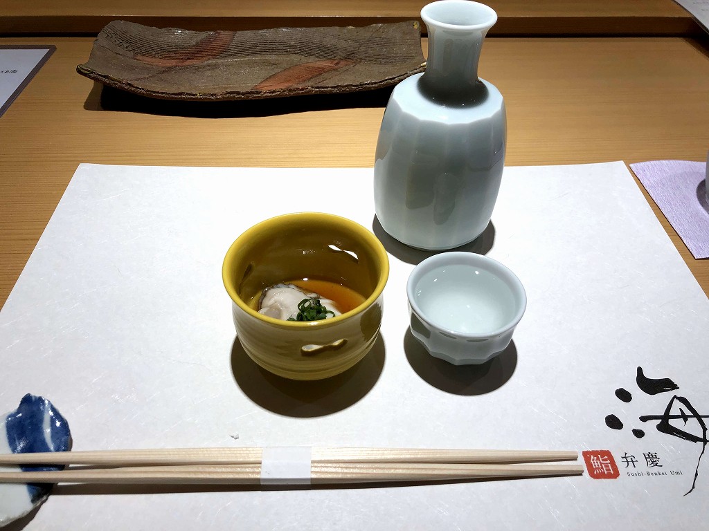 「鮨 弁慶 海 古町店」の生牡蠣