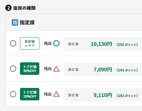 東京-新潟の「えきねっとトクだ値」運賃