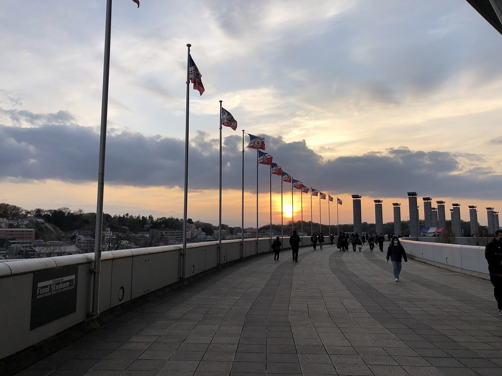日産スタジアムの夕焼け