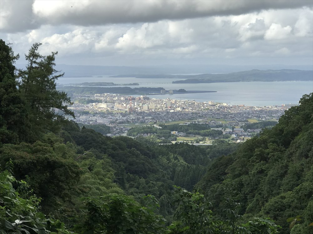 七尾城跡のパーキングからの眺め