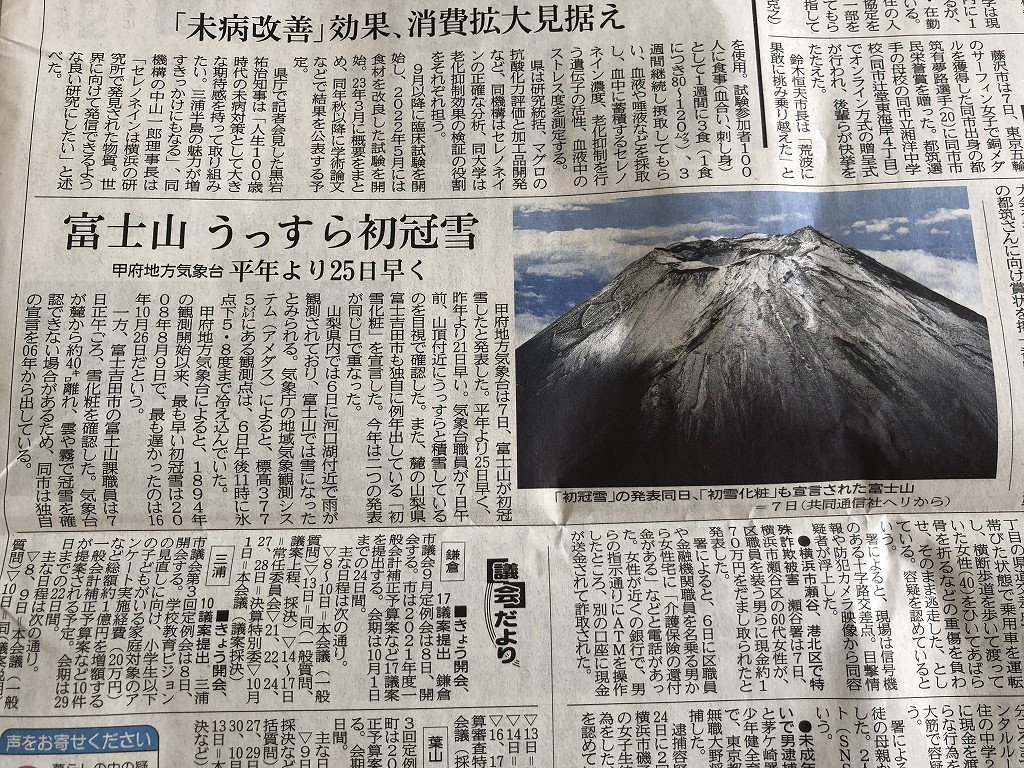 大磯プリンスホテルの客室で神奈川新聞