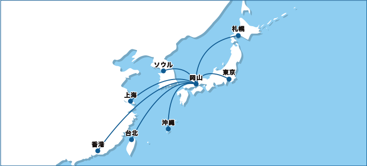 岡山空港の就航路線