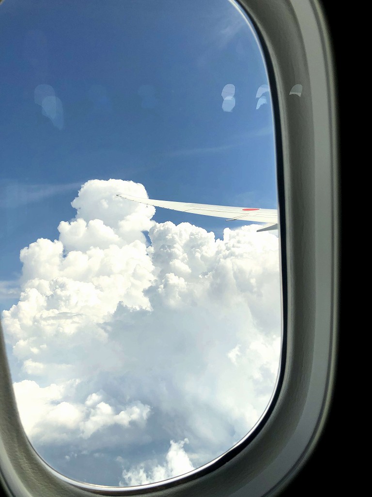 ANA25便で夏の空の羽田を離陸