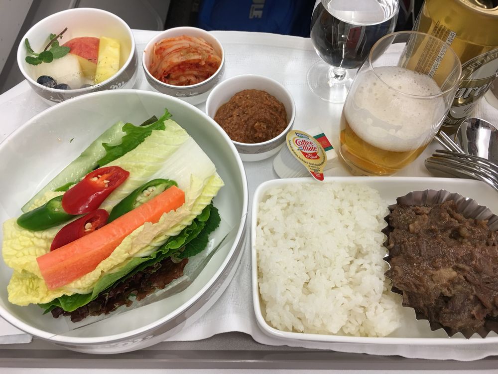 アシアナ航空1065便ビジネスクラスの機内食のサムパプ