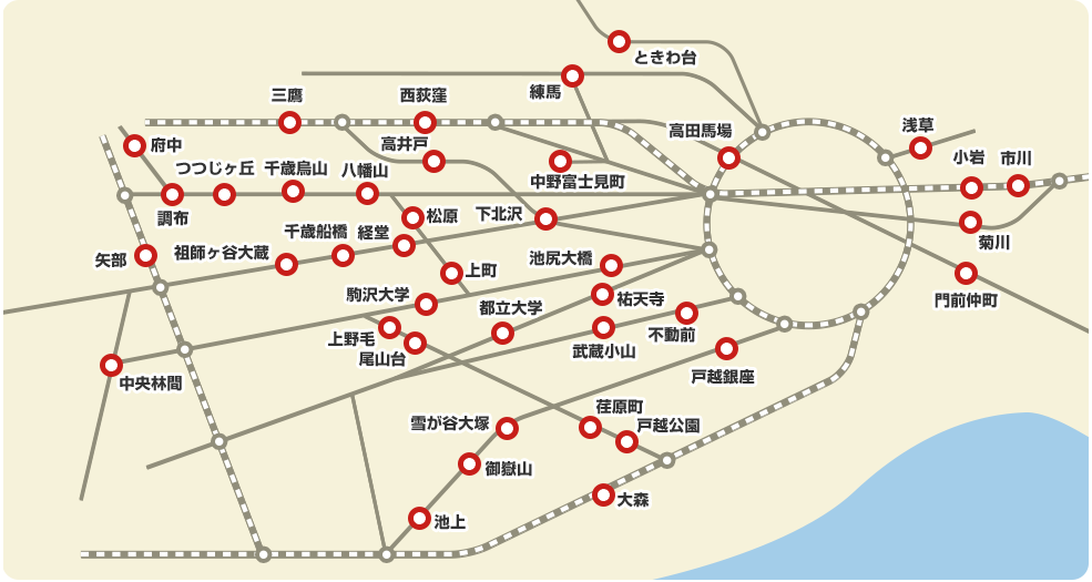 オオゼキの店舗マップ