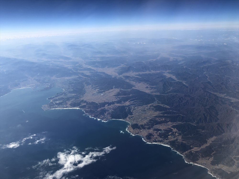 JAL91便から韓国の大地の色