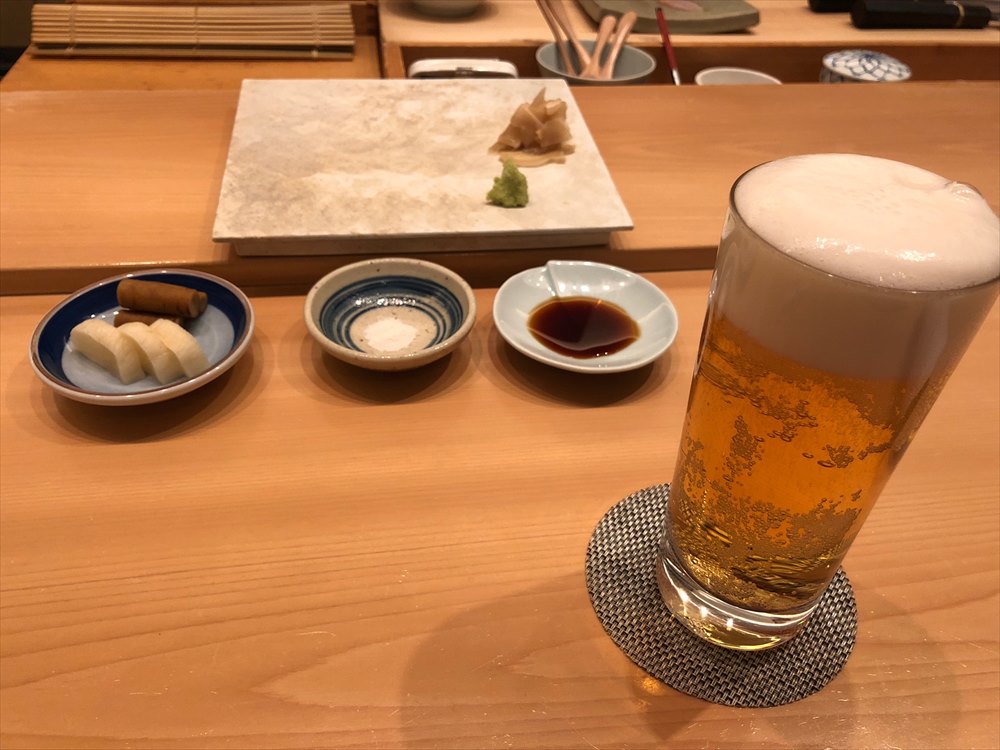 ウェスティン朝鮮ソウルのSUSHI CHOのビール