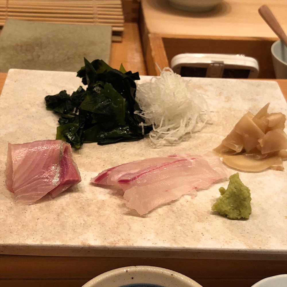 ウェスティン朝鮮ソウルのSUSHI CHOの真鯛とカンパチ