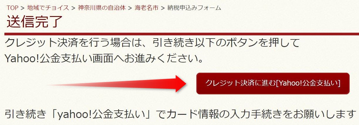 ふるさとチョイスの入力内容を送信
