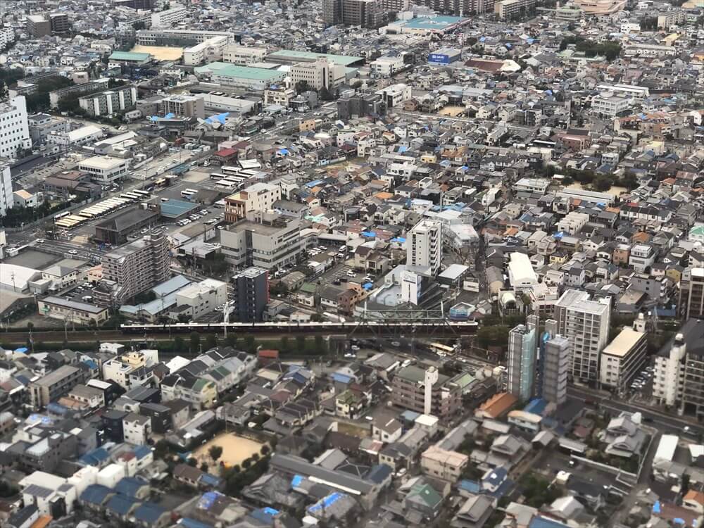 JAL115便から見た阪急電車