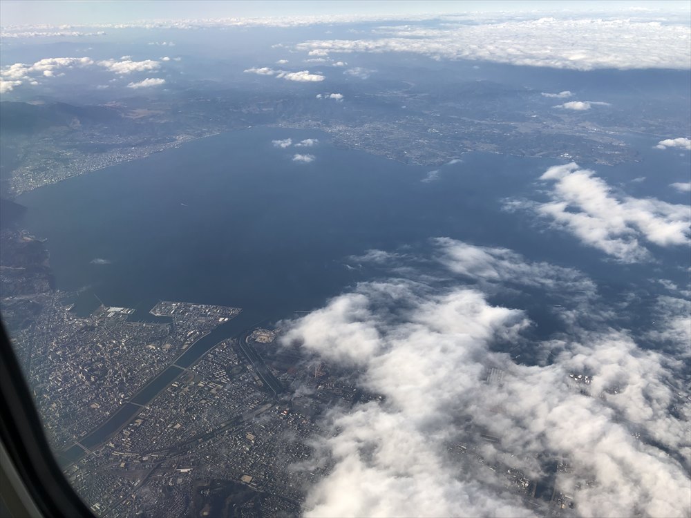 ANAの453便から別府湾