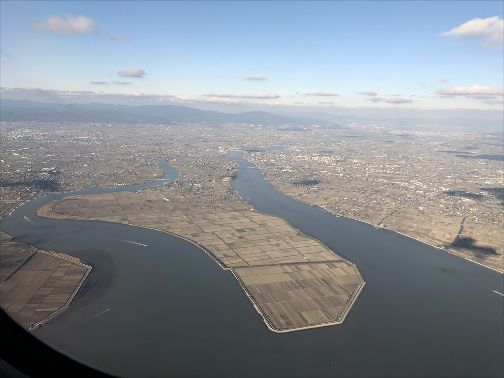 ANAの453便から筑後川