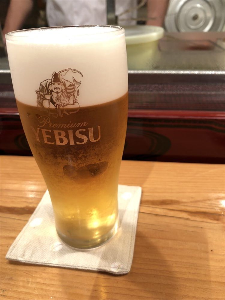 仙台 文化横丁の新富寿司のビール