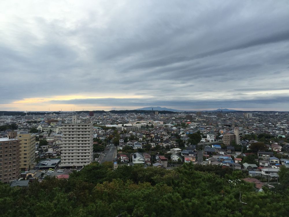 久保田城御隅櫓から男鹿半島方面