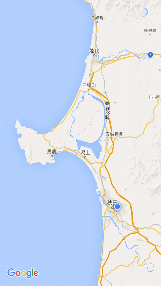 男鹿半島の地図