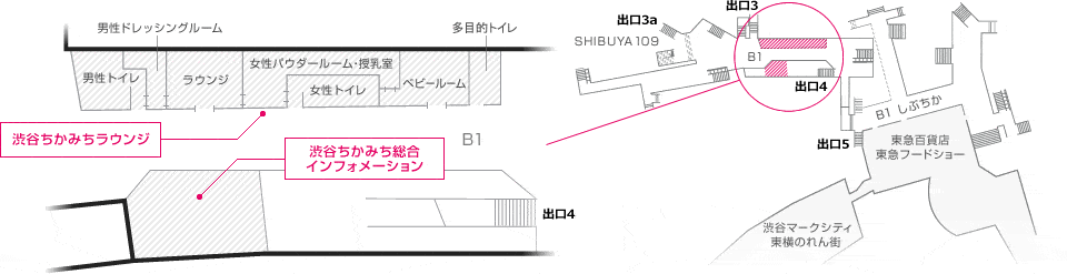 渋谷ちかみちラウンジの場所マップ