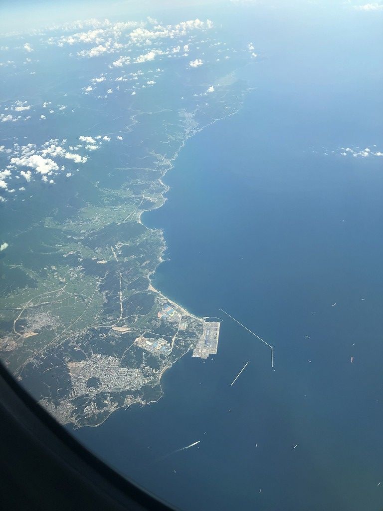 朝鮮半島上空に出るANA861便