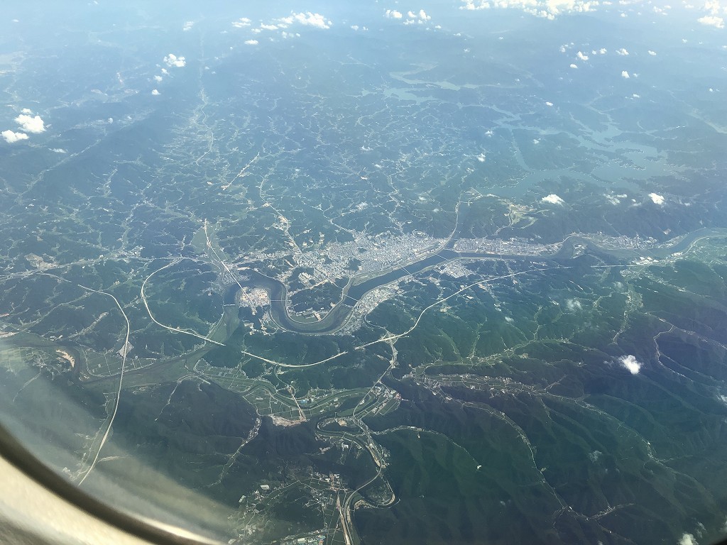 ANA861便から見た韓国の都市