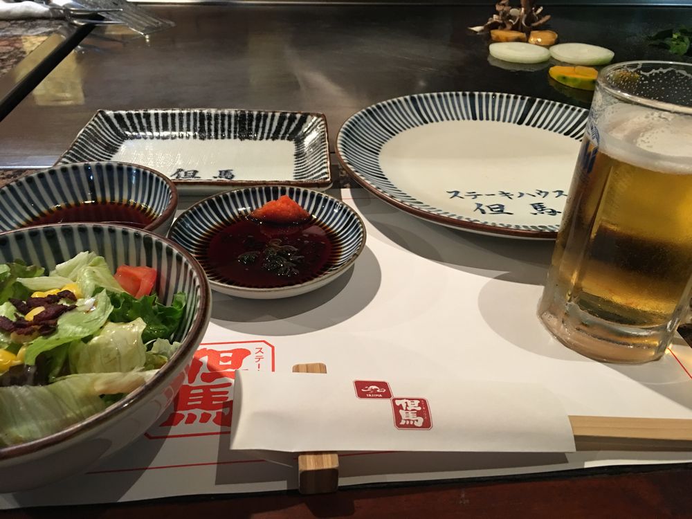 松山のステーキハウス但馬のビール