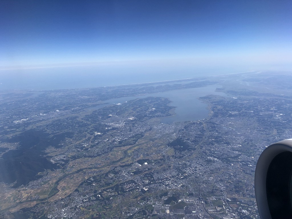 ANA395便から見た霞ヶ浦
